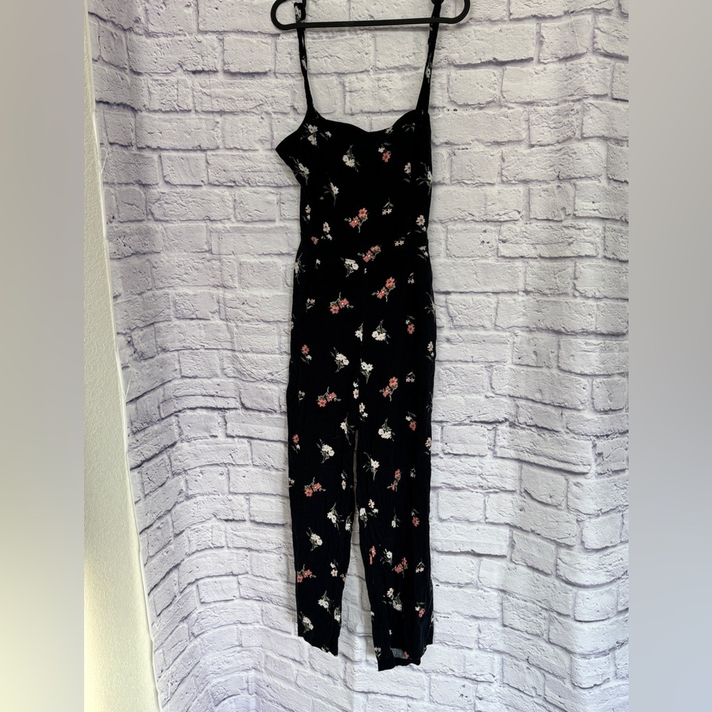 Hollister Black‎ Floral Jumpsuit